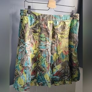 Christopher Banks Palm Tree Tropical Print Skirt